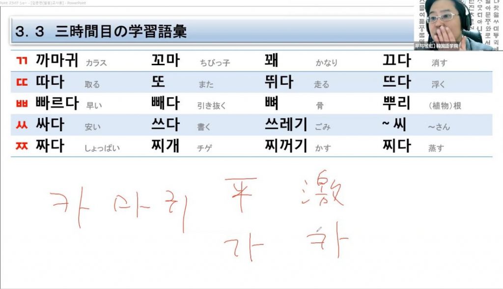 韓国語入門 3時間目 林文澤学院長のハングルレッスン風景 オンライン韓国語レッスン 株式会社 Shinaburo 무지개 虹韓国語学院